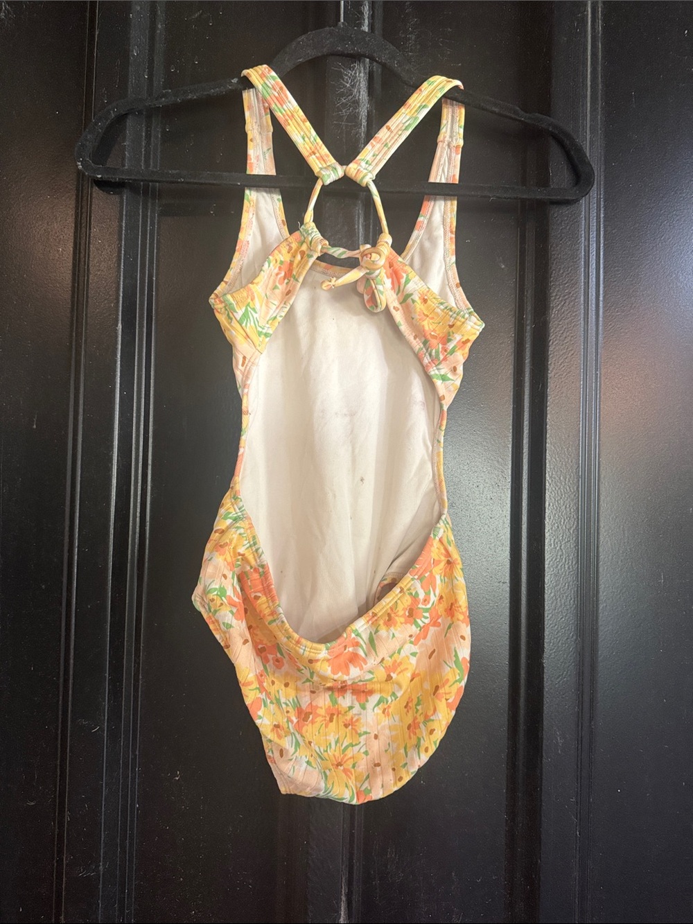 Floral One-Piece Swimsuit in Yellow and Orange